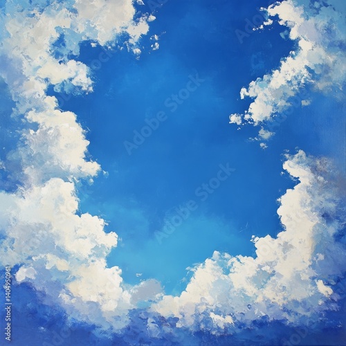 Obraz na płótnie Sky blue, clouds white. w salonie