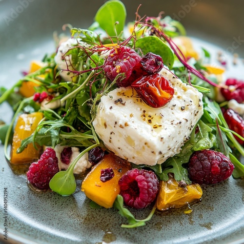 Goat cheese salad at a restaurant/cafe.