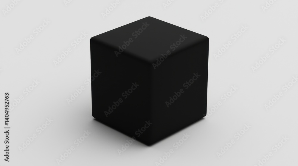 Fototapeta premium A 3D rendering of a black cube.