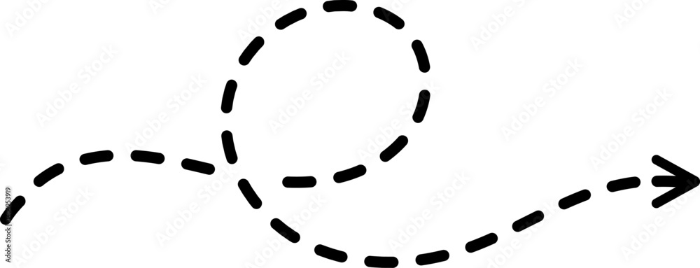 Free flowing dotted arrow icon.