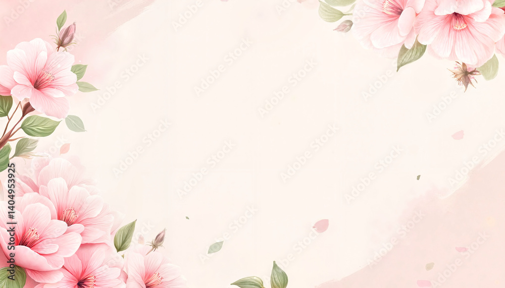 Delicate pink corner frame with flowers with space to copy Delicate pink corner frame with flowers with space to copy