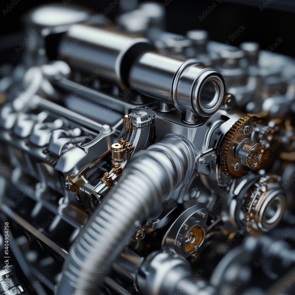 Engine part. Soft focus.