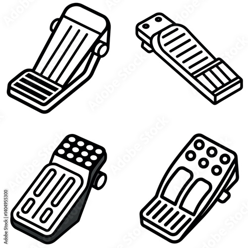 Vector Illustration of Different Types of Foot Pedals