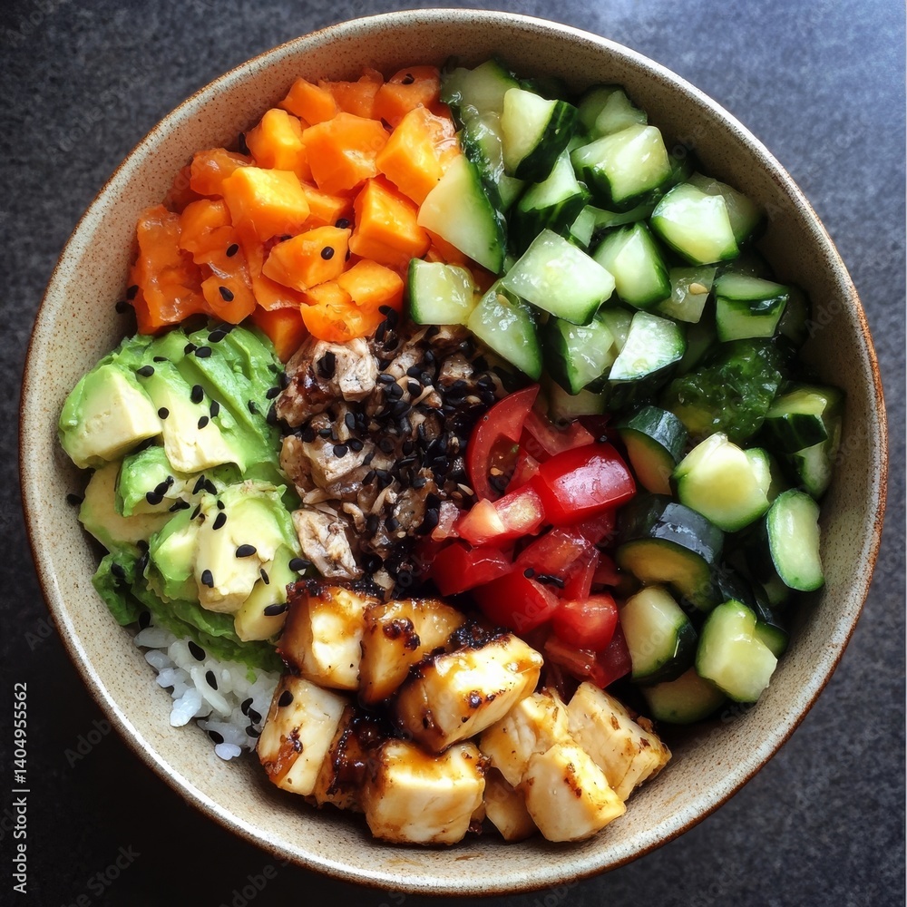 Poke bowl: vegan.