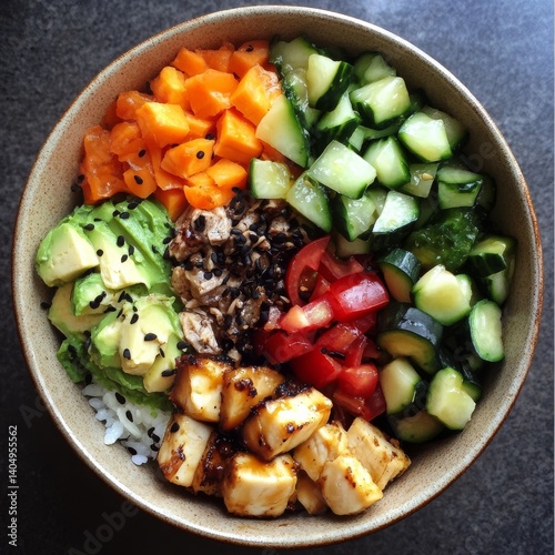 Obraz na płótnie Poke bowl: vegan. w salonie