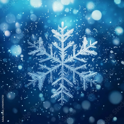 Obraz na płótnie Snowflake on a winter Christmas. w salonie