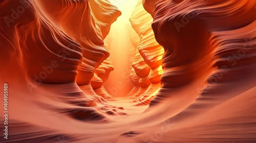 Canyon adventures, with glowing rock formations in hues of red, orange, and gold. The layered textures of the canyon walls