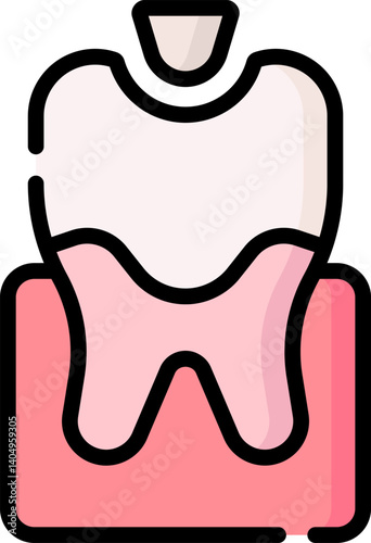 dental filling Illustration on a white background     