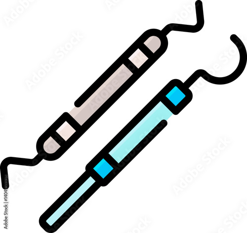 dental probe Illustration on a white background     
