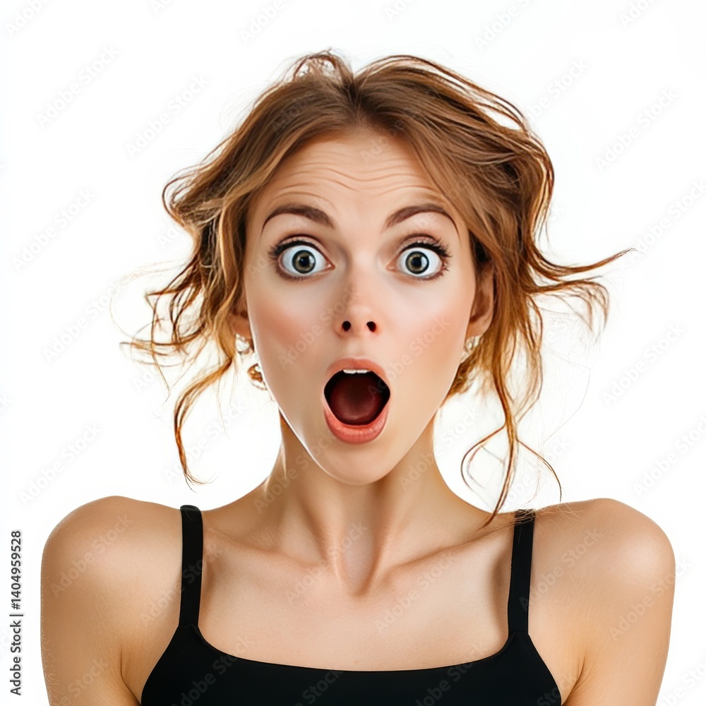 Surprised female portrait.