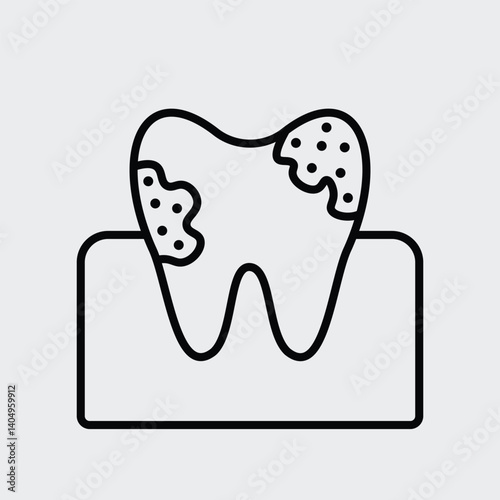 Plaque tooth icon vector. Teeth tartar symbol outline icon