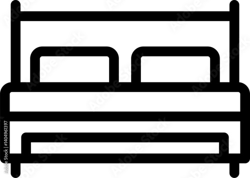 double bed Illustration on a white background  