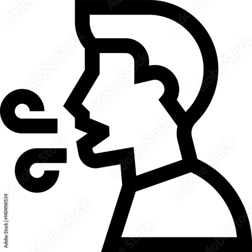 dry cough Illustration on a white background  