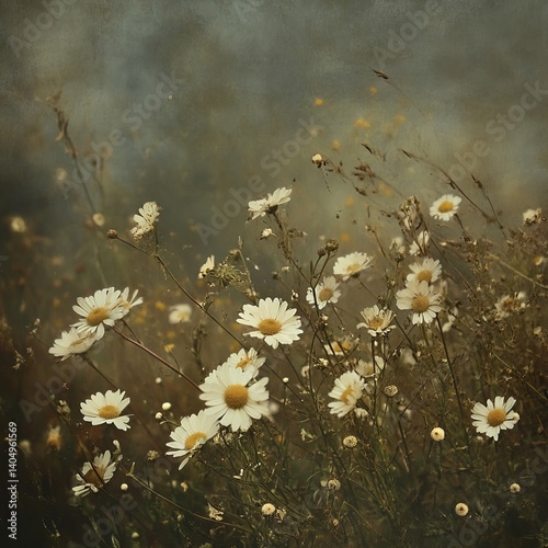 Obraz na płótnie Field of wild Matricaria flowers. w salonie