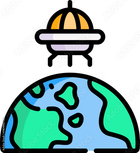 earth Illustration on a white background 