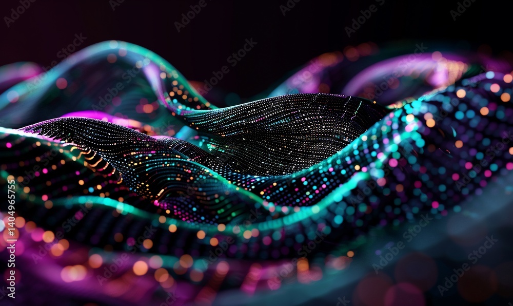 Abstract digital wave, vibrant colors, flowing data Abstract digital wave, vibrant colors, flowing data