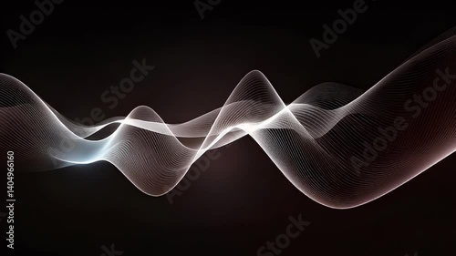 Abstract Wave Form Design in Digital Art Displaying Energy and Motion