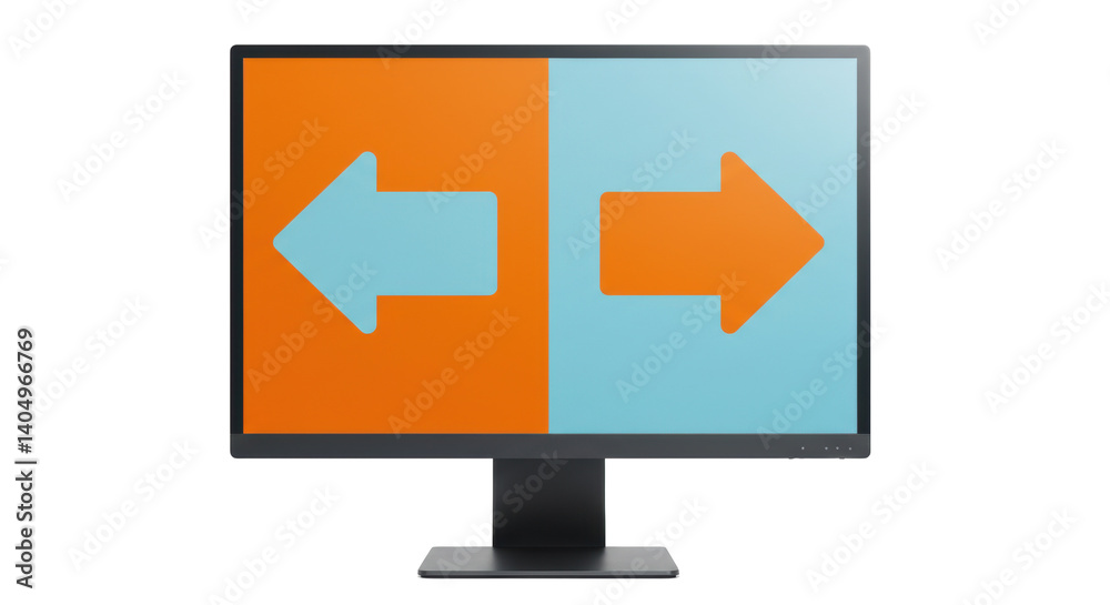 Isolated Computer Screen with Arrows Isolated Computer Screen with Arrows