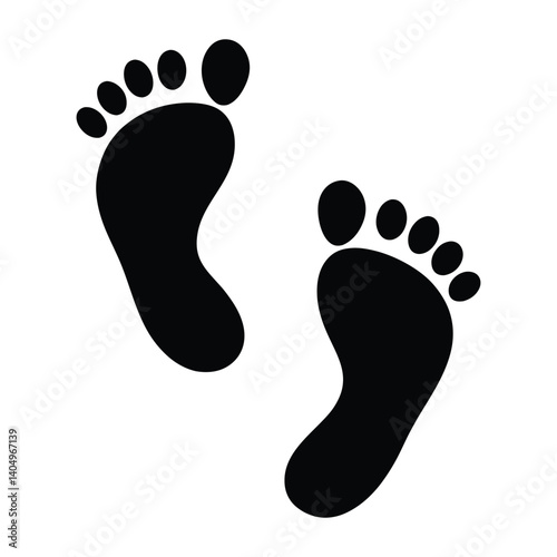 foot prints on white background