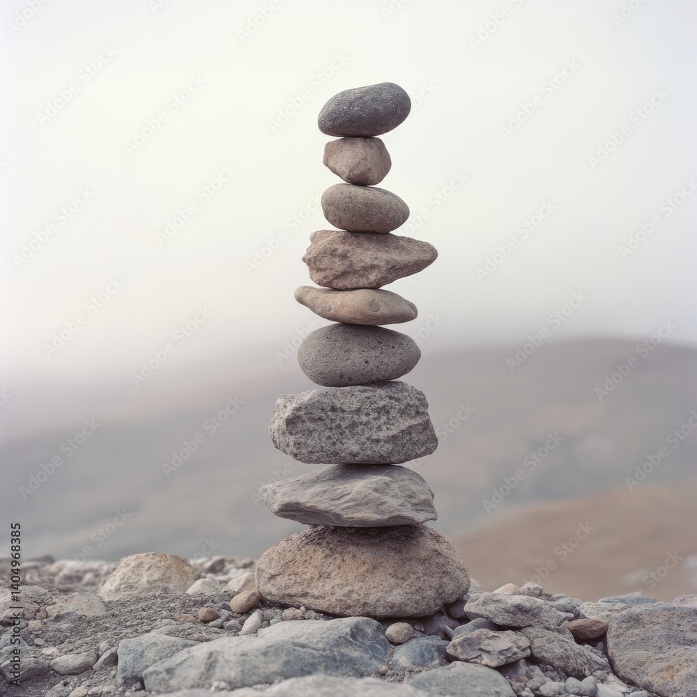 Fototapeta premium Precarious rock stack.