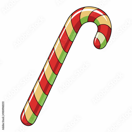 christmas candy cane isolated on white