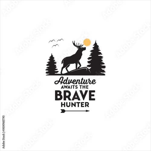 Adventure hunter , silhouette style t shirt design.