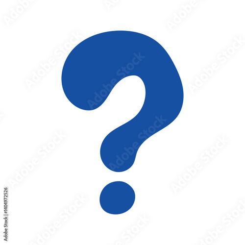 Blue doodle question mark illustration symbol. Templates for design, posters, projects, banners, logo, and business cards.