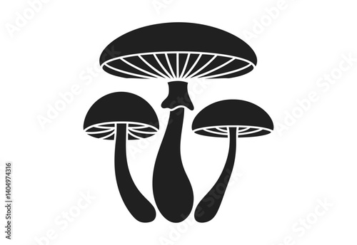 Mushroom Silhouette Vector Illustration on white background