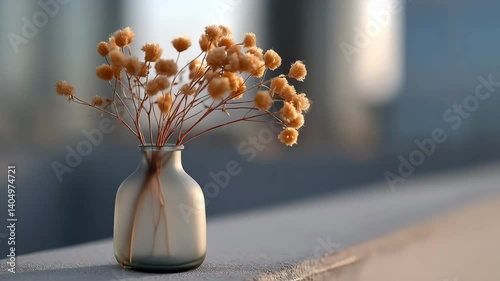 Recycled glass vase showcasing sustainable craftsmanship and elegant dried flowers