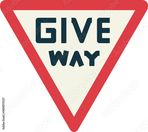 give way Illustration on a white background  