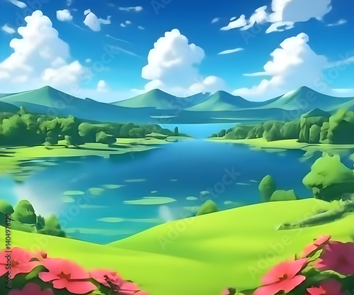 landscape with lake