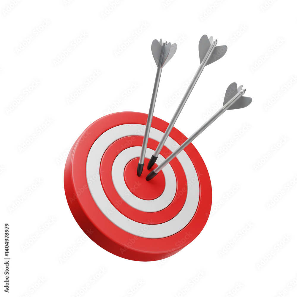 3D Target with Arrows Bullseye Accuracy Goal Achievement Success Focus Precision Aim Strategic Hit 3D Target with Arrows Bullseye Accuracy Goal Achievement Success Focus Precision Aim Strategic Hit