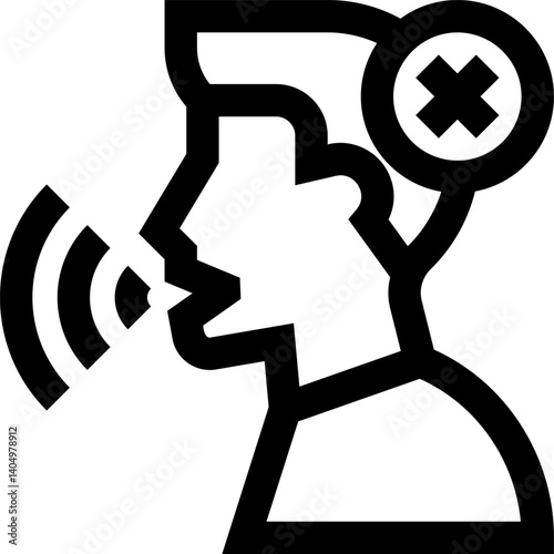 inability to speak Illustration on a white background     