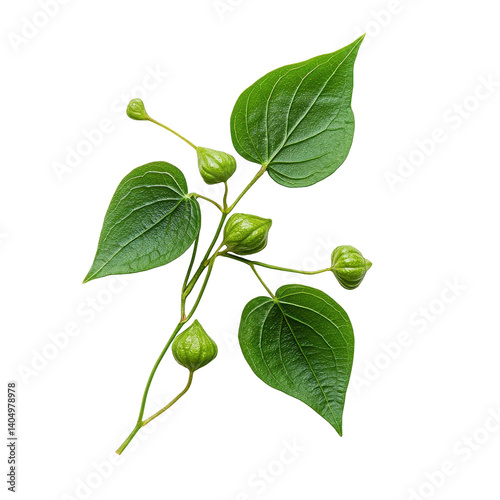 Wallpaper Mural Tinospora cordifolia herb with green leaves and buds on Transparent background, Tinospora cordifolia herb isolated on PNG background Torontodigital.ca