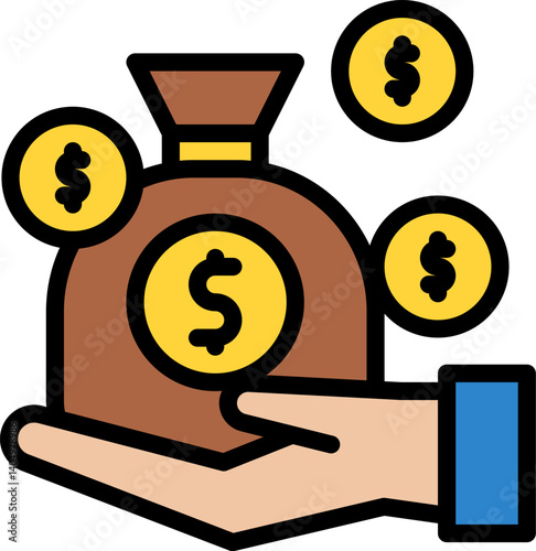 income (2) Illustration on a white background     