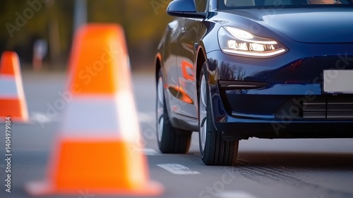 Wallpaper Mural A detailed image of a practice driving scenario focusing on steering techniques from a passenger's view. Torontodigital.ca