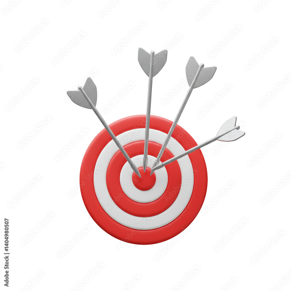 3D Target with Arrows Bullseye Accuracy Goal Achievement Success Focus Precision Aim Direct Hits 3D Target with Arrows Bullseye Accuracy Goal Achievement Success Focus Precision Aim Direct Hits