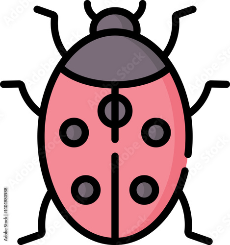 ladybug Illustration on a white background  