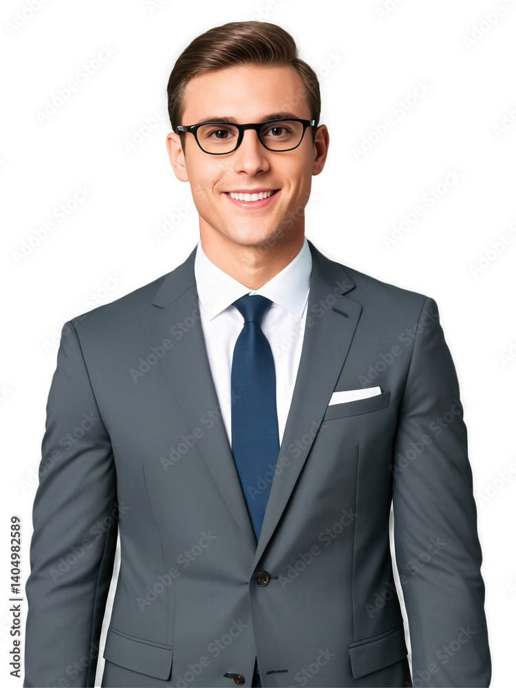 A confident Caucasian man with medium-length brown hair and eyeglasses, dressed in a tailored gray business suit and white shirt. A confident Caucasian man with medium-length brown hair and eyeglasses, dressed in a tailored gray business suit and white shirt.