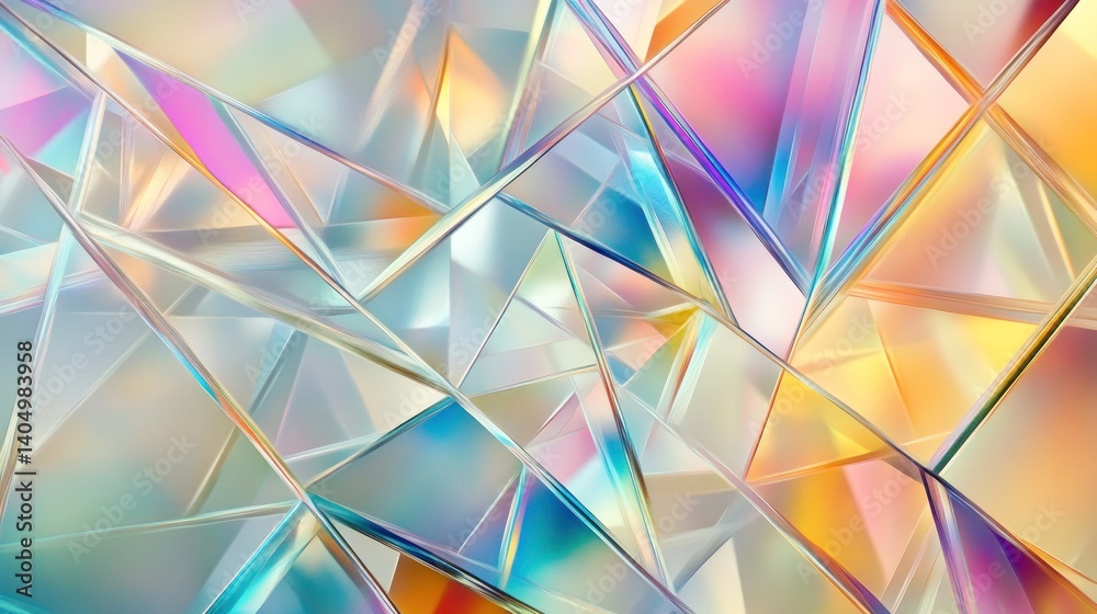 Abstract geometric shapes, iridescent colours Abstract geometric shapes, iridescent colours