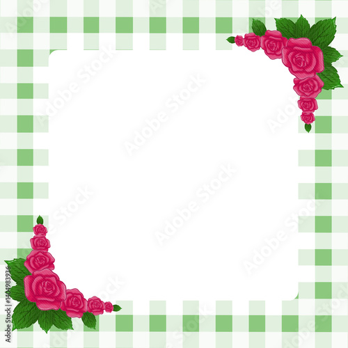 Frame,Rose Frame,Checkerboard background,Checkerboard frame