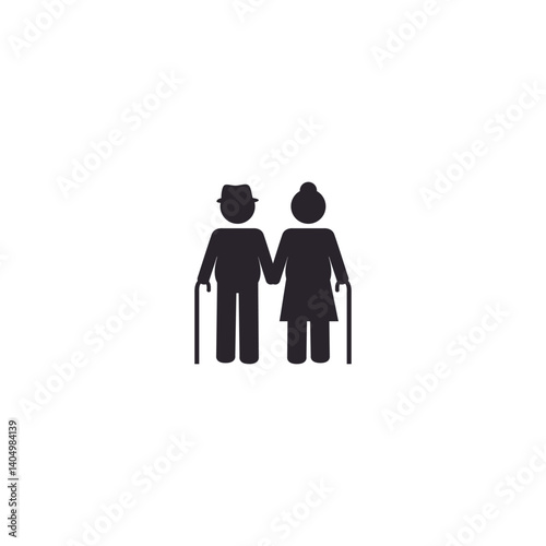 grandparents walking with granddaughter on white background