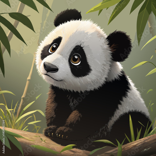 panda in bamboo