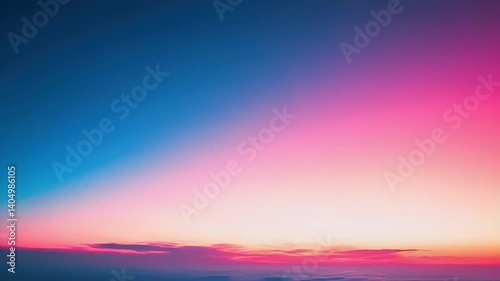 Vibrant Sky with Gradient Colors at Sunset Over Calm Horizon