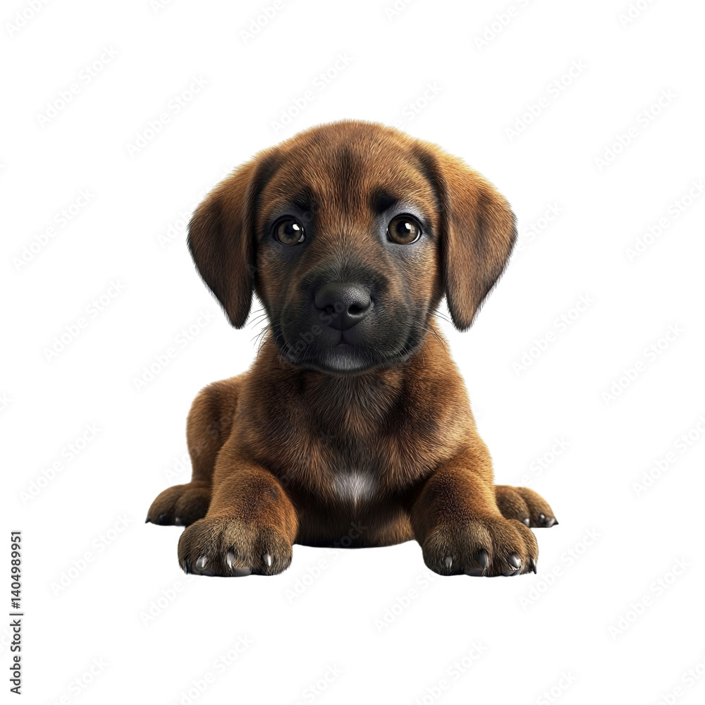 Adorable Brown Puppy Sitting on on white background Adorable Brown Puppy Sitting on on white background