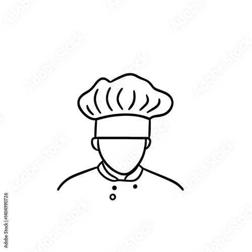 Simple black outline of a chef's hat