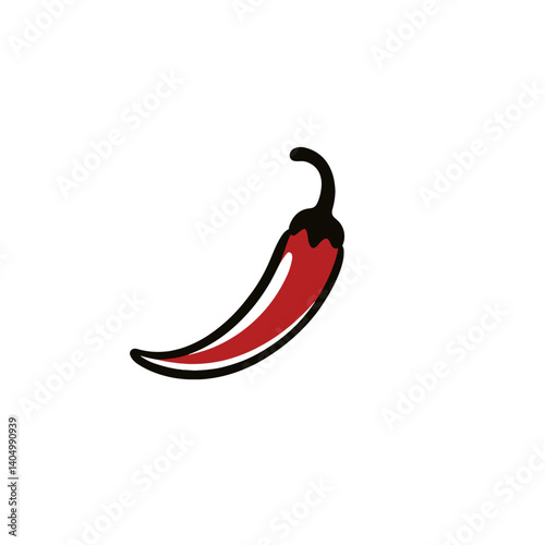 Simple black chili pepper silhouette icon
