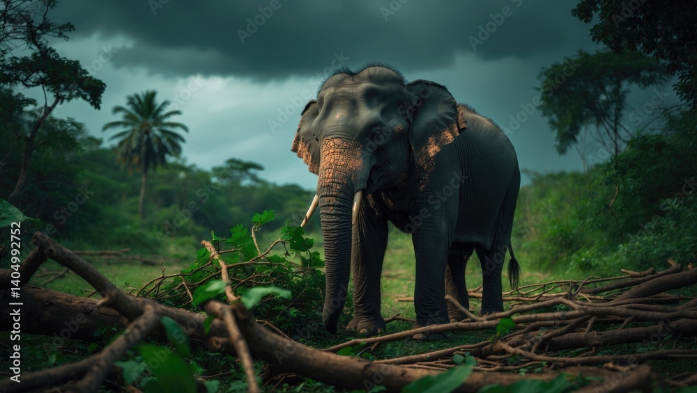 Fototapeta premium The Asian Elephant: A Marvel of Nature