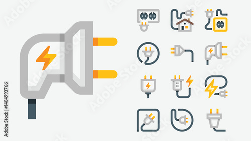Power Plug House Electricity Color Icons
