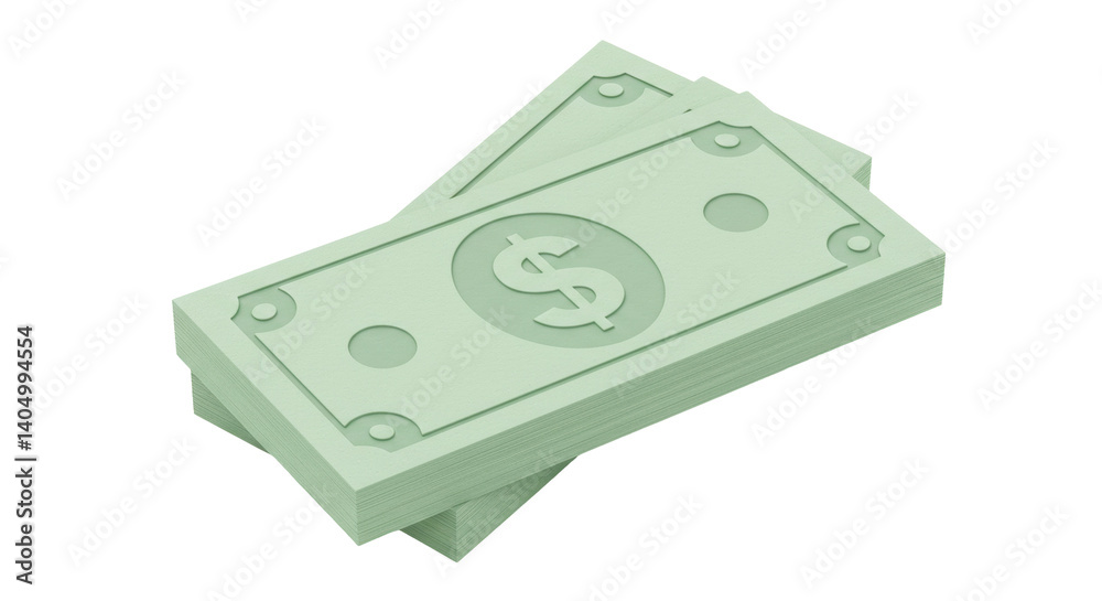 Obraz premium Isolated Stack of Dollar Bills